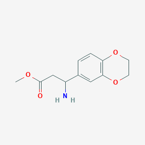 molecular formula C12H15NO4 B8759485 Methyl 3-amino-3-(2,3-dihydrobenzo[b][1,4]dioxin-6-yl)propanoate 