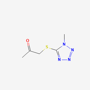 molecular formula C5H8N4OS B8759529 2-Propanone, 1-((1-methyl-1H-tetrazol-5-yl)thio)- CAS No. 80087-26-9