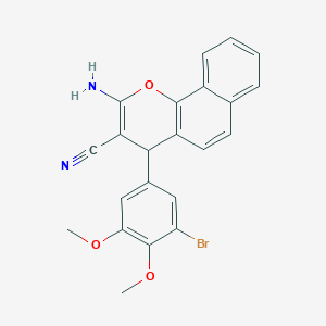 molecular formula C22H17BrN2O3 B8759548 2-amino-4-(3-bromo-4,5-dimethoxyphenyl)-4H-benzo[h]chromene-3-carbonitrile 