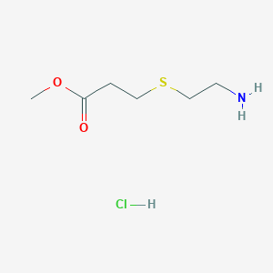 molecular formula C6H14ClNO2S B8759563 Methyl 3-[(2-aminoethyl)sulfanyl]propanoate hydrochloride 