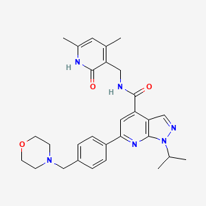 molecular formula C29H34N6O3 B8759572 1H-Pyrazolo[3,4-b]pyridine-4-carboxaMide, N-[(1,2-dihydro-4,6-diMethyl-2-oxo-3-pyridinyl)Methyl]-1-(1-Methylethyl)-6-[4-(4-MorpholinylMethyl)phenyl]- 