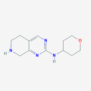 molecular formula C12H18N4O B8759707 N-(tetrahydro-2H-pyran-4-yl)-5,6,7,8-tetrahydropyrido[3,4-d]pyrimidin-2-amine 