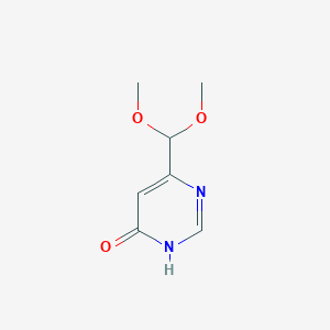 molecular formula C7H10N2O3 B8759760 6-Dimethoxymethyl-pyrimidin-4-ol 