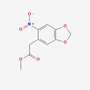 molecular formula C10H9NO6 B8759807 Methyl 2-(6-nitrobenzo[d][1,3]dioxol-5-yl)acetate CAS No. 40118-18-1