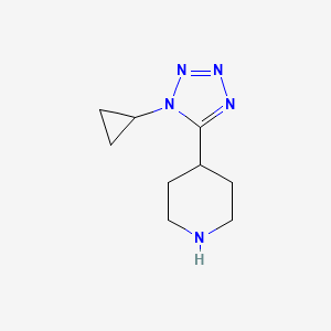 molecular formula C9H15N5 B8759859 4-(1-cyclopropyl-1H-tetrazol-5-yl)piperidine 