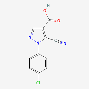 molecular formula C11H6ClN3O2 B8760069 1-(4-Chlorophenyl)-5-cyano-1h-pyrazole-4-carboxylic acid CAS No. 98476-34-7
