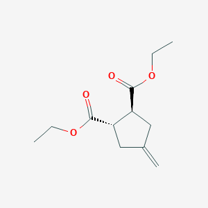 molecular formula C12H18O4 B8760221 (1S,2S)-4-Methylene-cyclopentane-1,2-dicarboxylic acid diethyl ester 