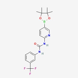 molecular formula C19H21BF3N3O3 B8760234 1-(5-(4,4,5,5-Tetramethyl-1,3,2-dioxaborolan-2-yl)pyridin-2-yl)-3-(3-(trifluoromethyl)phenyl)urea 