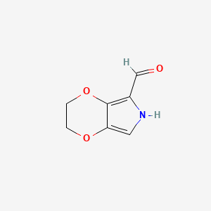 molecular formula C7H7NO3 B8760272 3,6-dihydro-2H-[1,4]dioxino[2,3-c]pyrrole-5-carbaldehyde 