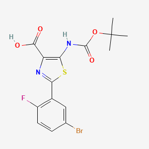 2-(5-Bromo-2-fluorophenyl)-5-((tert-butoxycarbonyl)amino)thiazole-4-carboxylicacid