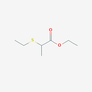 molecular formula C7H14O2S B8760335 Propanoic acid, 2-(ethylthio)-, ethyl ester CAS No. 20461-97-6