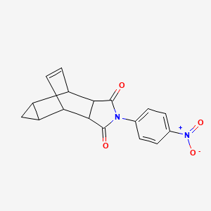 molecular formula C17H14N2O4 B8760360 2-(4-nitrophenyl)hexahydro-4,6-ethenocyclopropa[f]isoindole-1,3(2H,3aH)-dione 