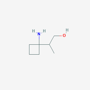 molecular formula C7H15NO B8760479 2-(1-Aminocyclobutyl)propan-1-ol 