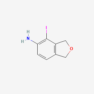 molecular formula C8H8INO B8760489 4-Iodo-1,3-dihydro-2-benzofuran-5-amine 