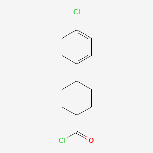 molecular formula C13H14Cl2O B8760533 4-(4-Chlorophenyl)cyclohexane-1-carbonyl chloride CAS No. 91161-86-3
