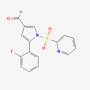 molecular formula C16H11FN2O3S B8760548 5-(2-fluorophenyl)-1-(pyridin-2-ylsulfonyl)-1H-pyrrole-3-carbaldehyde 