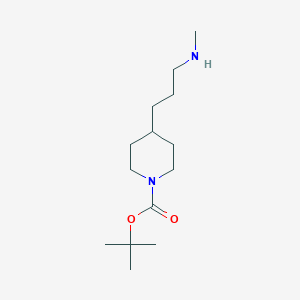 molecular formula C14H28N2O2 B8760581 tert-Butyl 4-(3-(methylamino)propyl)piperidine-1-carboxylate CAS No. 171049-43-7