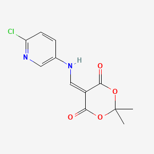 molecular formula C12H11ClN2O4 B8760658 5-[[(6-chloro-3-pyridinyl)amino]methylene]-2,2-dimethyl-1,3-Dioxane-4,6-dione 