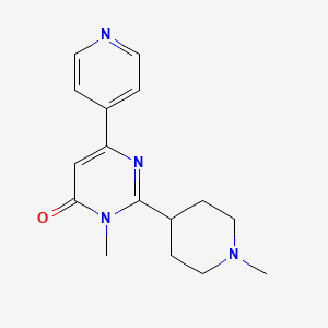 molecular formula C16H20N4O B8760682 3-methyl-2-(1-methylpiperidin-4-yl)-6-(pyridin-4-yl)pyrimidin-4(3H)-one CAS No. 831231-83-5