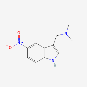 molecular formula C12H15N3O2 B8760690 n,n-Dimethyl-1-(2-methyl-5-nitro-1h-indol-3-yl)methanamine CAS No. 93136-72-2