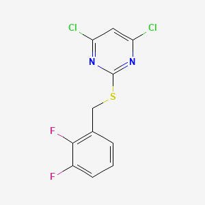 molecular formula C11H6Cl2F2N2S B8760748 4,6-Dichloro-2-((2,3-difluorobenzyl)thio)pyrimidine CAS No. 654073-29-7