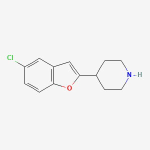 molecular formula C13H14ClNO B8760768 4-(5-Chloro-1-benzofuran-2-yl)piperidine 