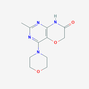 molecular formula C11H14N4O3 B8760835 2-methyl-4-(morpholin-4-yl)-6H-pyrimido[5,4-b][1,4]oxazin-7(8H)-one 