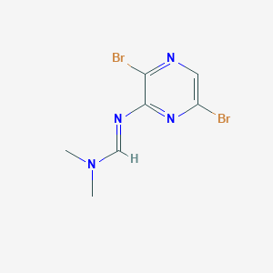 molecular formula C7H8Br2N4 B8760930 N'-(3,6-dibromopyrazin-2-yl)-n,n-dimethyl-formamidine 