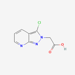 molecular formula C8H6ClN3O2 B8760993 (3-Chloro-2H-pyrazolo[3,4-b]pyridin-2-yl)acetic acid CAS No. 918484-83-0