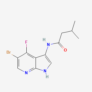 molecular formula C12H13BrFN3O B8761007 N-(5-bromo-4-fluoro-1H-pyrrolo[2,3-b]pyridin-3-yl)-3-methylbutanamide 