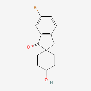 molecular formula C14H15BrO2 B8761037 6'-Bromo-4-hydroxyspiro[cyclohexane-1,2'-inden]-1'(3'H)-one 