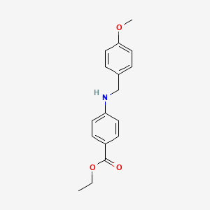 molecular formula C17H19NO3 B8761173 Benzoic acid, 4-[[(4-methoxyphenyl)methyl]amino]-, ethyl ester CAS No. 61439-58-5