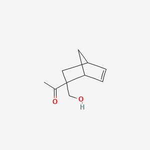 molecular formula C10H14O2 B8761191 1-[2-(Hydroxymethyl)bicyclo[2.2.1]hept-5-EN-2-YL]ethan-1-one CAS No. 71735-24-5