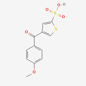 molecular formula C12H10O5S2 B8761319 4-(4-Methoxybenzoyl)thiophene-2-sulfonic acid CAS No. 118976-96-8