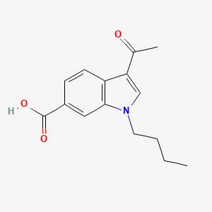 molecular formula C15H17NO3 B8761335 3-Acetyl-1-butylindole-6-carboxylic acid 