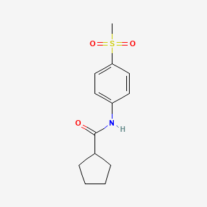molecular formula C13H17NO3S B8761502 N-(4-(methylsulfonyl)phenyl)cyclopentanecarboxamide 