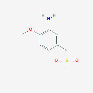 molecular formula C9H13NO3S B8761562 5-(Methanesulfonylmethyl)-2-methoxyaniline 