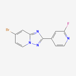 molecular formula C11H6BrFN4 B8761572 7-Bromo-2-(2-fluoropyridin-4-YL)-[1,2,4]triazolo[1,5-A]pyridine 