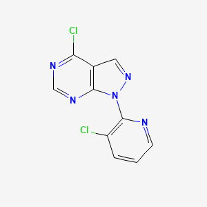 molecular formula C10H5Cl2N5 B8761582 4-Chloro-1-(3-chloropyridin-2-YL)-1H-pyrazolo[3,4-D]pyrimidine 