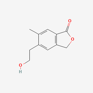 molecular formula C11H12O3 B8761632 5-(2-hydroxyethyl)-6-methyl-2-benzofuran-1(3H)-one 