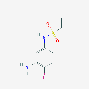 molecular formula C8H11FN2O2S B8761648 Ethanesulfonamide, N-(3-amino-4-fluorophenyl)- CAS No. 143701-86-4