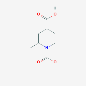 molecular formula C9H15NO4 B8761735 1-(Methoxycarbonyl)-2-methylpiperidine-4-carboxylic acid 