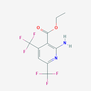 molecular formula C10H8F6N2O2 B8761877 Ethyl 2-amino-4,6-bis(trifluoromethyl)nicotinate CAS No. 51076-52-9