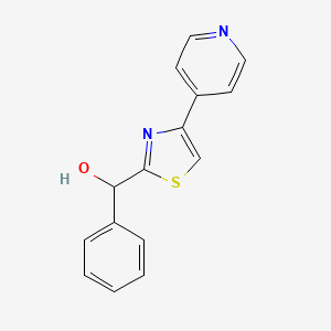 molecular formula C15H12N2OS B8761890 1-Phenyl-1-[4-(4-pyridyl)-2-thiazolyl]methanol 