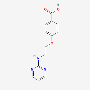 molecular formula C13H13N3O3 B8761896 Benzoic acid, 4-[2-(2-pyrimidinylamino)ethoxy]- CAS No. 174665-28-2