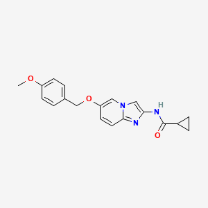 molecular formula C19H19N3O3 B8761900 N-(6-((4-Methoxybenzyl)oxy)imidazo[1,2-A]pyridin-2-YL)cyclopropanecarboxamide 