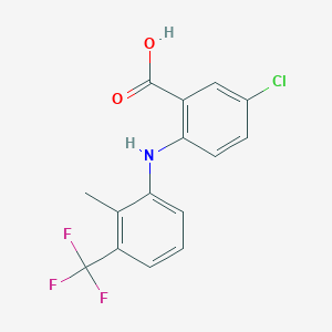 molecular formula C15H11ClF3NO2 B8761906 5-Chloro-2-[2-methyl-3-(trifluoromethyl)anilino]benzoic acid CAS No. 61708-30-3