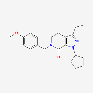 1-Cyclopentyl-3-ethyl-6-[(4-methoxyphenyl)methyl]-1,4,5,6-tetrahydro-7H-pyrazolo[3,4-c]pyridin-7-one
