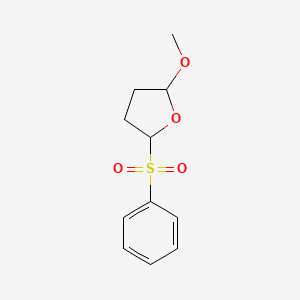 molecular formula C11H14O4S B8761964 2-(Benzenesulfonyl)-5-methoxyoxolane CAS No. 138745-73-0