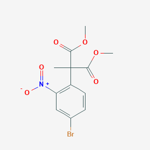 molecular formula C12H12BrNO6 B8761971 Dimethyl 2-(4-bromo-2-nitrophenyl)-2-methylmalonate 
